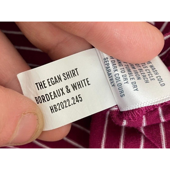 Holderness Bourne Mens Egan Polo Shirt Golf Performance Stripe Pima Red White L - Picture 7 of 13